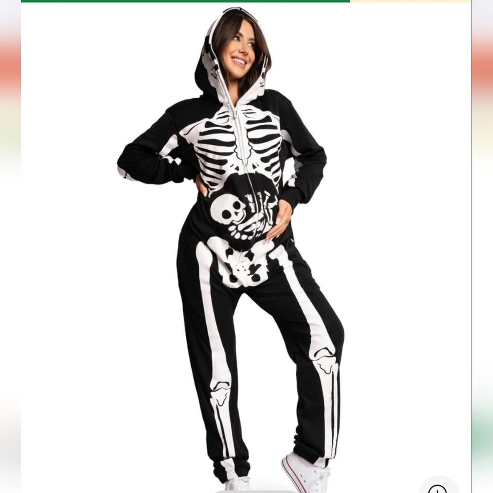 NWT Tipsy Elves Pregnant Skeleton Hooded Maternity Costume Women's Luxury M